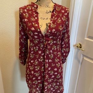 Pre❤️’ed Floral maroon dress